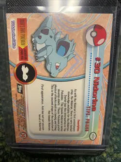 1999 Topps Pokemon Series 1 TV Animation NIDORINA #30 Black Label HOLO - Image 2