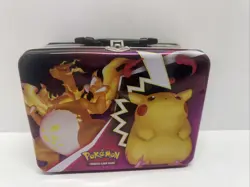 Pokemon Fall Collectors Chest Tin Lunchbox Charizard Pikachu Vivid Voltage EMPTY - Image 1