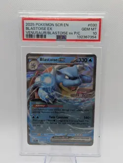 Pokemon Scarlet & Violet Stellar Crown Blastoise EX #030 Stamped Promo PSA 10 - Image 1