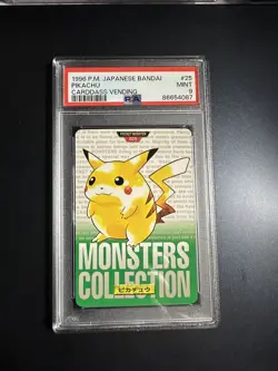1996 Pokemon Bandai Carddass Pikachu Green Vending #025 PSA 9 Mint - Image 1