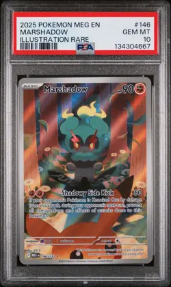 2025 POKEMON MEG EN-MEGA EVOLUTION 146 MARSHADOW ILLUSTRATION RARE PSA 10 - Image 1