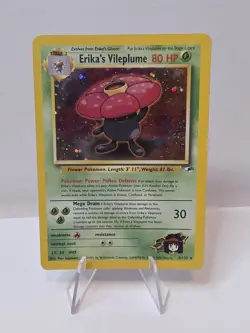 Erika's Vileplume #5/132, Gym Heroes Rare Holo, 2000 Vintage Pokemon TCG, LP - Image 1