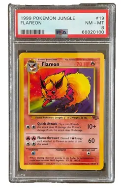 1999 Pokemon Jungle Flareon #19 Mint WOTC PSA 8 - Image 1