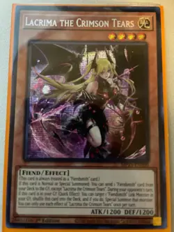 Yugioh Lacrima the Crimson Tears MP25-EN100 1st Edition Prismatic Secret Rare NM - Image 1