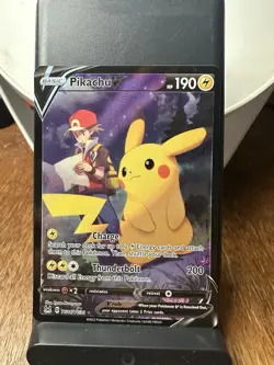 Pokemon TCG Pikachu v TG16/TG30 Lost Origin 2022 Full Art Holo Ultra Rare Card - Image 1