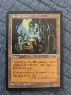 MTG Magic the Gathering Ancient Tomb Tempest Edition Land Card - Image 1