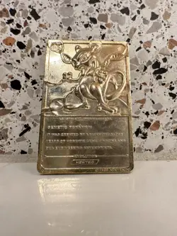 1999 Burger King Limited Edition Pokemon Trading Card 23K Gold Plated Mewtwo - Image 2