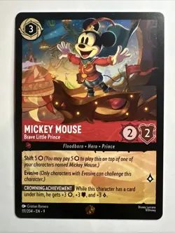Mickey Mouse - Brave Little Prince 111/204 Fabled Regular Disney Lorcana Card NM - Image 1