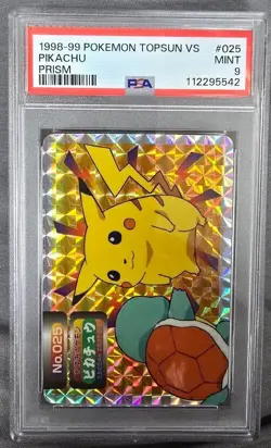 1998-99 PSA 9 Japanese Pokemon PIKACHU Topsun VS PRISM Card #025 PSA 9 JAPAN (6) - Image 1
