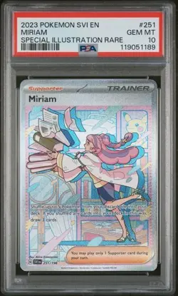Scarlet & Violet Base Set Miriam Special Illustration Rare Card 251/198 PSA 10 - Image 1