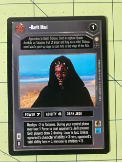 Darth Maul Card SWCCG Tatooine Star Wars CCG Decipher - Image 1