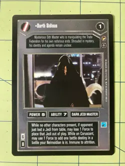 Darth Sidious Card SWCCG Theed Palace Star Wars CCG Decipher - Image 1