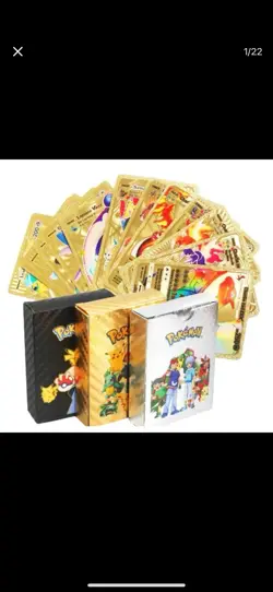 New 55 PCS Pok Card Foil Gold Pack CARDS TCG GX Vmax GX Card Charizard Rare - Image 4