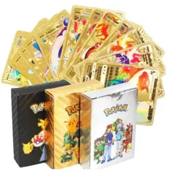 New 55 PCS Pok Card Foil Gold Pack CARDS TCG GX Vmax GX Card Charizard Rare - Image 5