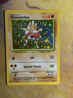 Hitmonchan 7/102 Holo Rare Vintage Pokemon Card Base Set Wotc LP - Image 2