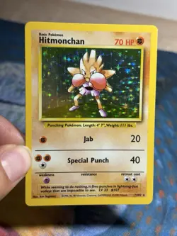 Hitmonchan 7/102 Holo Rare Vintage Pokemon Card Base Set Wotc LP - Image 3