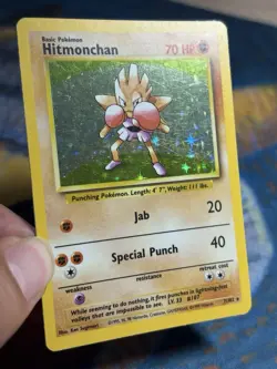Hitmonchan 7/102 Holo Rare Vintage Pokemon Card Base Set Wotc LP - Image 4