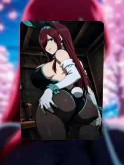 Erza Scarlet Fairy Tail Anime Waifu Sexy Goddess Doujin Lewd Hentai Card - Image 1