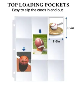 900 Pockets Basketball Trading Card Binder, Card Binder Album Folder with 50 ... - Image 4