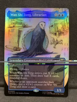 MTG Wan Shi Tong, Librarian Borderless Foil Near Mint Pack Fresh M0320 Avatar - Image 1