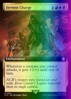 MTG Magic the Gathering Fervent Charge (477/1190) Fallout NM FOIL - Image 1