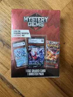 mystery gems pokemon Sealed Box 1 Graded Card & 1 Booster Pack Included - Image 1