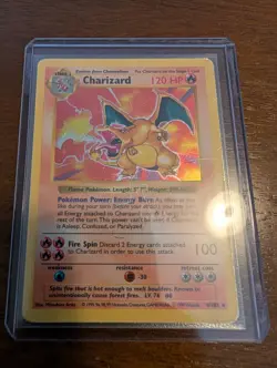 Pokemon Base Set SHADOWLESS Charizard Holo 4/102 Heavily Played (HP) - WOTC 1999 - Image 1
