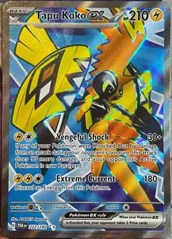 Tapu Koko ex Full Art Ultra Rare - 222/182 - Paradox Rift Pokemon 2023 - Image 1