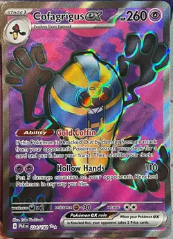 Cofagrigus ex Full Art Ultra Rare - 224/182 - Paradox Rift Pokemon 2023 - Image 1