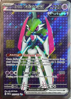 Iron Valiant ex Full Art Ultra Rare - 225/182 - Paradox Rift Pokemon 2023 - Image 1