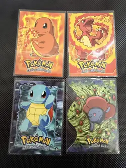 2000 Topps TV Pokemon E4 E5 E6 E7 /12 Charmander Charmeleon Squirtle Vileplume - Image 1