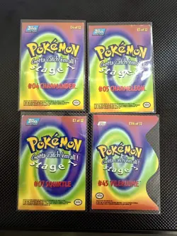 2000 Topps TV Pokemon E4 E5 E6 E7 /12 Charmander Charmeleon Squirtle Vileplume - Image 2