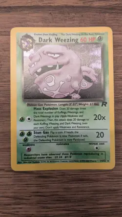 Pokemon Dark Weezing #14/82 Holo Rare - 2000 WotC Team Rocket Set - NM - Image 1