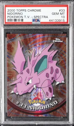 2000 TOPPS CHROME POKEMON T.V. SPECTRA #33 NIDORINO PSA 10 - Image 1