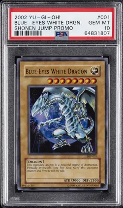 2002 YU-GI-OH! SHONEN JUMP PROMO #001 BLUE-EYES WHITE DRAGON PSA 10 - Image 1