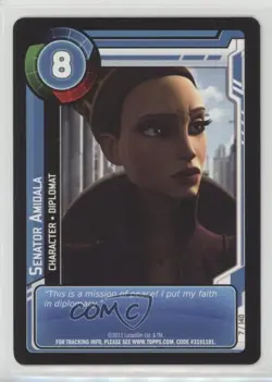 2011 Star Wars: Clone Wars Adventures Trading Card Game Senator Amidala #7 - Image 1