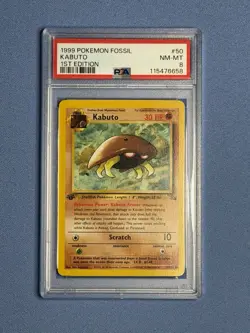 Pokemon TCG Kabuto Card 1st Edition PSA 8 - Image 1
