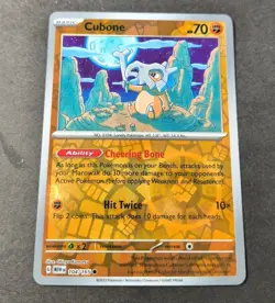 Pokemon 151 Cubone Reverse Holo Common Card 104/165 NM - Image 1