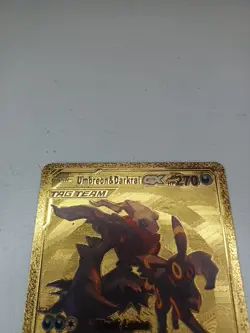 Umbreon & Darkrai GX Tag Team Black Star Promo Gold Metal Fan Art Card - Image 2