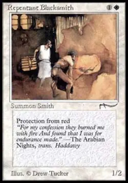 MTG English Repentant Blacksmith Light Play Normal Arabian Nights - Image 1