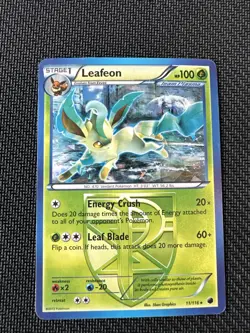 Leafeon 11/116 Plasma Freeze Deck Exclusive Cracked Ice Holo Pokemon Card MP - Image 1