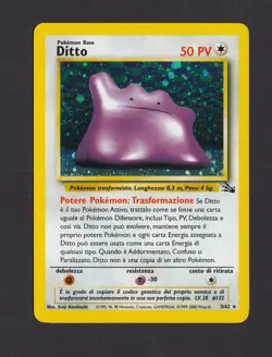 Pokemon Ditto 3/62 Fossil Holo Rare Unlimited - Italian - Moderate Play - Image 1