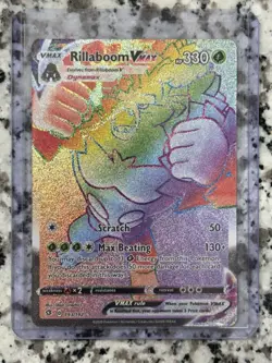 Pokemon TCG Rillaboom VMAX (Secret) Secret Rare SWSH02: Rebel Clash 193/192 NM - Image 1