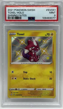 2021 Pokemon Shining Fates Toxel Shiny Holo SV041 PSA 9 - Image 1