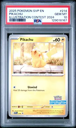 Pokemon Pikachu Illustration Contest 2024 Promo English SVP EN 214 PSA 10 - Image 1