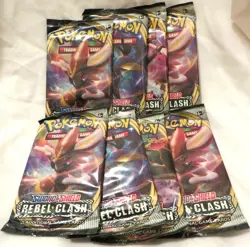 Pokemon Pokemon Sword & Shield Rebel Clash **New & Sealed** Booster Pack 8-Packs - Image 1