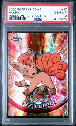 2000 TOPPS CHROME POKEMON T.V. SPECTRA #37 VULPIX PSA 10 - Image 1