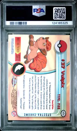 2000 TOPPS CHROME POKEMON T.V. SPECTRA #37 VULPIX PSA 10 - Image 2