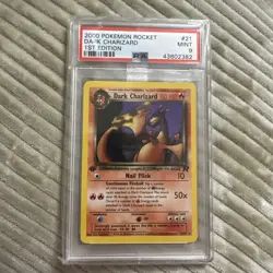 Dark Charizard 2000 Pokemon Rocket 1st Edition Non-Holo #21/82 PSA 9 - Image 1