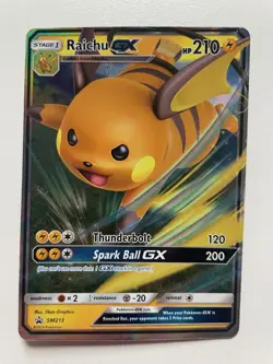Pokemon TCG: 2019 Hidden Fates Tin Black Star Promo Raichu GX (SM213) - Image 1